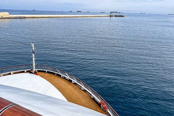 World Traveller leaving Barcelona Port