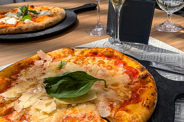 Pizza from The Marquee Grill on Silversea Silver Ray